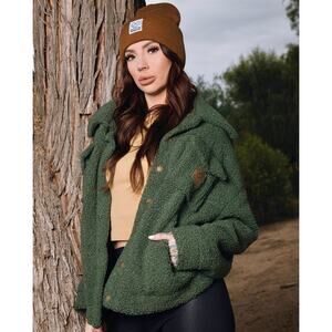 DIXXON Women's Demi Sherpa Jacket - O.D. Green Size M